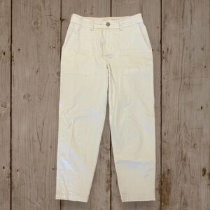 NWOT A New Day Size 8 Cream High Rise Stretch Crop Pants Cotton Spandex Pockets